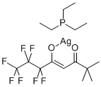 TRIETHYLPHOSPHINE(6,6,7,7,8,8,8-HEPTAFLUORO-2,2-DIMETHYL-3,5-OCTANEDIONATE)SILVER(I) Structural