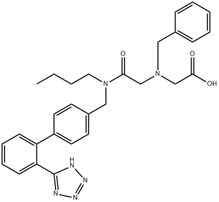 Glycine, N-(2-(butyl((2'-(1H-tetrazol-5-yl)(1,1'-biphenyl)-4-yl)methyl)amino)-2-oxoethyl)-N-(phenylmethyl)- Structural