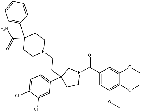 3-(3,4-DICHLOROPHENYL)-1-(3,4,5-TRIMETHOXYBENZOYL)-3-[(3-ACETAMIDO-4-PHENYLPIPERAZIN-1-YL)ETHYL]-PYRROLIDINE