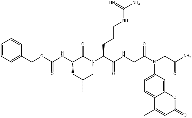 BENZYLOXYCARBONYL-L-LEUCYL-L-ARGINYLGLYCYLGLYCINE 4-METHYLCOUMARYL-7-AMIDE Structural