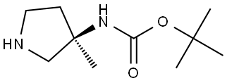 Carbamic acid, (3-methyl-3-pyrrolidinyl)-, 1,1-dimethylethyl ester, (+)- (9CI) Structural