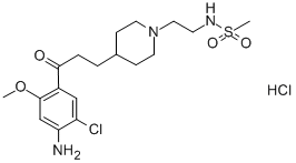 1-(4-AMINO-5-CHLORO-2-METHOXYPHENYL)-3-[(1-2-METHYLSULPHONYLAMINO)ETHYL-4-PIPERIDINYL]-1-PROPANONE HYDROCHLORIDE