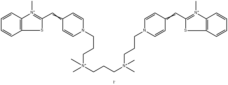 2-([1-(3-[[3-(DIMETHYL(3-[4-[(3-METHYL-1,3-BENZOTHIAZOL-3-IUM-2-YL)METHYLENE]-1(4H)-PYRIDINYL]PROPYL)AMMONIO)PROPYL](DIMETHYL)AMMONIO]PROPYL)-4(1H)-PYRIDINYLIDENE]METHYL)-3-METHYL-1,3-BENZOTHIAZOL-3-IUM TETRAIODIDE