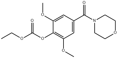 Carbonic acid 2,6-dimethoxy-4-(4-morpholinylcarbonyl)phenylethyl ester Structural