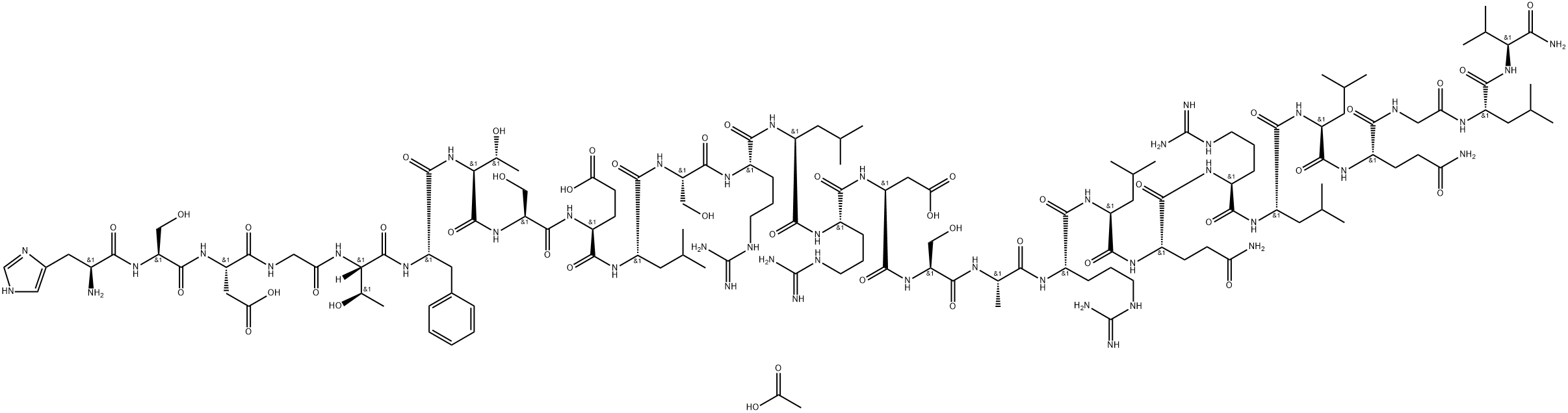 H-His-Ser-Asp-Gly-Thr-Phe-Thr-Ser-Glu-Leu-Ser-Arg-Leu-Arg-Asp-Ser-Ala-Arg-Leu-Gln-Arg-Leu-Leu-Gln-Gly-Leu-Val-NH2 Structural