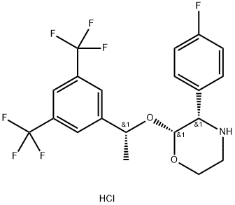 (2R,3S)-2-((R)-1-(3,5-Bis(trifluoromethyl)phenyl)ethoxy)-3-(4-fluorophenyl)morpholine hydrochloride Structural