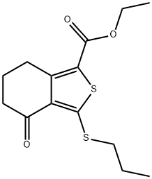 ETHYL 4-OXO-3-(PROPYLTHIO)-4,5,6,7-TETRAHYDROBENZO[C]THIOPHENE-1-CARBOXYLATE Structural