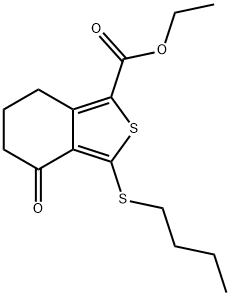 ETHYL 3-(BUTYLTHIO)-4-OXO-4,5,6,7-TETRAHYDROBENZO[C]THIOPHENE-1-CARBOXYLATE Structural