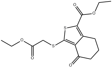 ETHYL 3-[(2-ETHOXY-2-OXOETHYL)THIO]-4-OXO-4,5,6,7-TETRAHYDROBENZO[C]THIOPHENE-1-CARBOXYLATE Structural