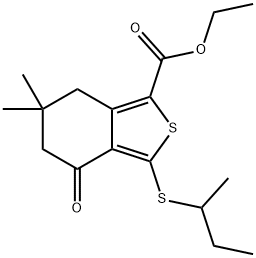 ETHYL 3-(SEC-BUTYLTHIO)-6,6-DIMETHYL-4-OXO-4,5,6,7-TETRAHYDROBENZO[C]THIOPHENE-1-CARBOXYLATE