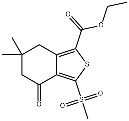 ETHYL 6,6-DIMETHYL-3-(METHYLSULFONYL)-4-OXO-4,5,6,7-TETRAHYDROBENZO[C]THIOPHENE-1-CARBOXYLATE Structural