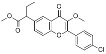 4H-1-Benzopyran-6-acetic acid, 2-(4-chlorophenyl)-alpha-ethyl-3-methox y-4-oxo-, methyl ester Structural