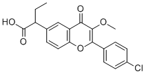 2-(4-Chlorophenyl)-alpha-ethyl-3-methoxy-4-oxo-4H-1-benzopyran-6-aceti c acid