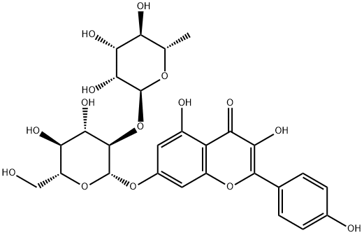 7-[[2-O-(6-deoxy-alpha-L-mannopyranosyl)-beta-D-glucopyranosyl]oxy]-3,5-dihydroxy-2-(4-hydroxyphenyl)-4H-benzopyran-4-one  Structural