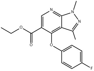 ETHYL 1,3-DIMETHYL-4-(4-FLUOROPHENOXY)-1H-PYRAZOLO[3,4-B]PYRIDINE-5-CARBOXYLATE Structural