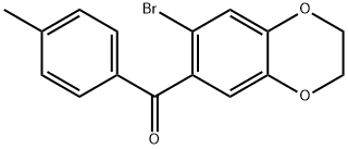 (7-BROMO-2,3-DIHYDRO-1,4-BENZODIOXIN-6-YL)(4-METHYLPHENYL)METHANONE Structural