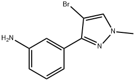 3-(4-BROMO-1-METHYL-1H-PYRAZOL-3-YL)ANILINE Structural