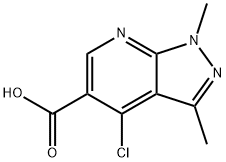 4-CHLORO-1,3-DIMETHYLPYRAZOLO[3,4-B]PYRIDINE-5-CARBOXYLIC ACID Structural