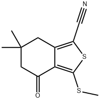 6,6-DIMETHYL-3-(METHYLTHIO)-4-OXO-4,5,6,7-TETRAHYDROBENZO[C]THIOPHENE-1-CARBONITRILE Structural