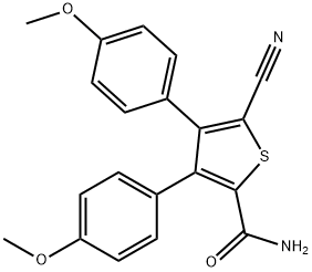 5-CYANO-3,4-DI(4-METHOXYPHENYL)THIOPHENE-2-CARBOXAMIDE