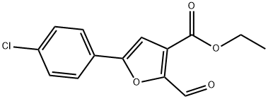 ETHYL 5-(4-CHLOROPHENYL)-2-FORMYL-3-FUROATE Structural