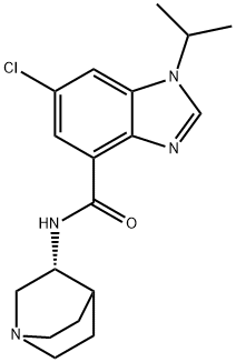 (R)-N-1-AZABICYCLO[2.2.2]OCT-3-YL-6-CHLORO-1-(1-METHYLETHYL)-1H-BENZIMIDAZOLE-4-CARBOXAMIDE DIHYDROCHLORIDE Structural