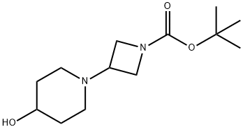 tert-Butyl 3-(4-hydroxy-1-piperidyl)azetidine-1-carboxylate Structural