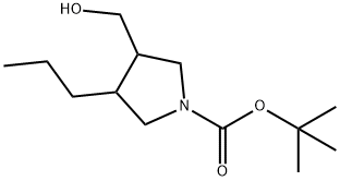 tert-butyl 3-(hydroxymethyl)-4-propylpyrrolidine-1-carboxylate Structural