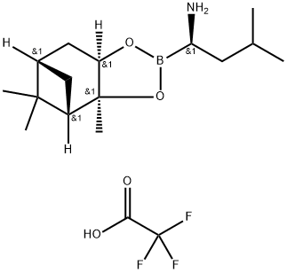 (aR,3aS,4S,6S,7aR)-Hexahydro-3a,8,8-trimethyl-alpha-(2-methylpropyl)-4,6-methano-1,3,2-benzodioxaborole-2-methanamine 2,2,2-trifluoroacetate Structural Picture