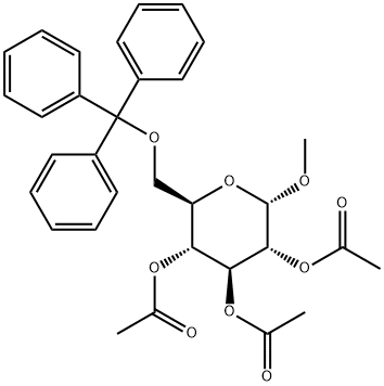 alpha-d-Glucopyranoside, methyl 6-O-(triphenylmethyl)-, triacetate Structural