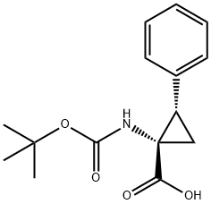 (1S,2S)-N-BOC-1-AMINO-2-PHENYLCYCLOPROPANECARBOXYLIC ACID Structural