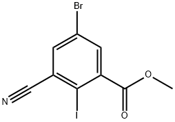 Methyl 5-bromo-3-cyano-2-iodobenzoate Structural