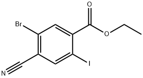 Ethyl 5-bromo-4-cyano-2-iodobenzoate Structural