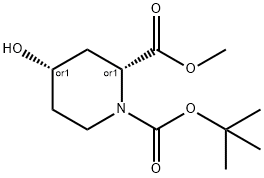 CIS-4-HYDROXY-PIPERIDINE-1,2-DICARBOXYLIC ACID1-TERT-BUTYL ESTER 2-METHYL ESTER Structural