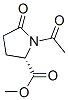 Proline,  1-acetyl-5-oxo-,  methyl  ester Structural