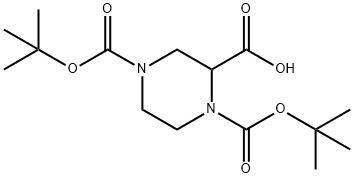 1,4-BIS(N-BOC)PIPERAZINE-2-CARBOXYLIC ACID Structural