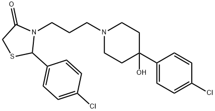 2-(4-Chlorophenyl)-3-(3-(4-(4-chlorophenyl)-4-hydroxy-1-piperidinyl)pr opyl)-4-thiazolidinone Structural