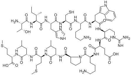 H-THR-ILE-HIS-CYS-LYS-TRP-ARG-GLU-LYS-PRO-LEU-MET-LEU-MET-OH,THR-ILE-HIS-CYS-LYS-TRP-ARG-GLU-LYS-PRO-LEU-MET-LEU-MET-OH