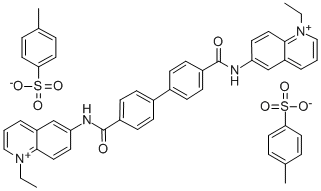 6,6'-(p,p'-Biphenylylenebis(carbonylimino))bis(1-ethylquinolinium) ditosylate Structural