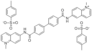 6,6'-(p,p'-Biphenylylenebis(carbonylimino))bis(1-methylquinolinium) ditosylate Structural