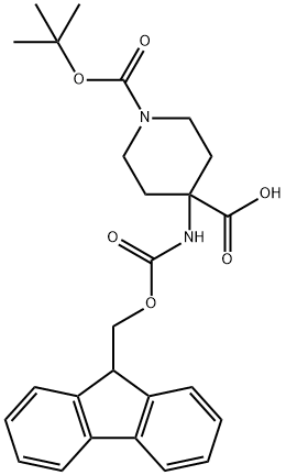 4-(9H-FLUOREN-9-YLMETHOXYCARBONYLAMINO)-PIPERIDINE-1,4-DICARBOXYLIC ACID MONO-TERT-BUTYL ESTER Structural