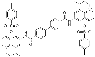 6,6'-(p,p'-Biphenylylenebis(carbonylimino))bis(1-butylquinolinium) ditosylate Structural