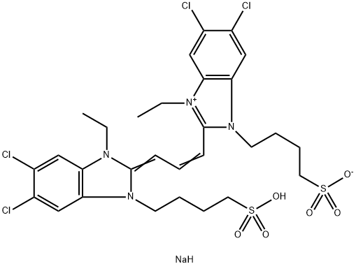 5,6-DICHLORO-1-ETHYL-3-SULFOBUTYL-2-(3-(5,6-DICHLORO-1-ETHYL-3-SULFOBUTYL BENZIMIDAZOLINYLIDENE-1-PROPENYL) BENZIMIDAZOLIUM HYDROXIDE, INNER SALT,SODIUM SALT