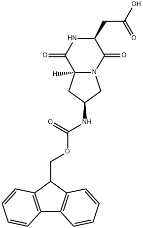 Pyrrolo[1,2-a]pyrazine-3-acetic acid, 7-[[(9H-fluoren-9-ylmethoxy)carbonyl]amino]octahydro-1,4-dioxo-, (3S,7S,8aS)- (9CI)