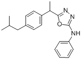 5-[1-[4-(2-methylpropyl)phenyl]ethyl]-N-phenyl-1,3,4-oxadiazol-2-amine Structural