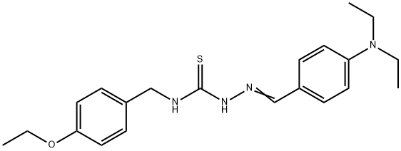 Hydrazinecarbothioamide, 2-((4-(diethylamino)phenyl)methylene)-N-((4-e thoxyphenyl)methyl)- Structural