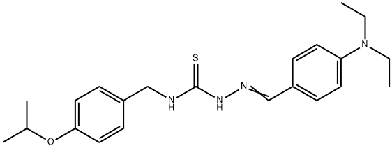 Hydrazinecarbothioamide, 2-((4-(diethylamino)phenyl)methylene)-N-((4-( 1-methylethoxy)phenyl)methyl)- Structural