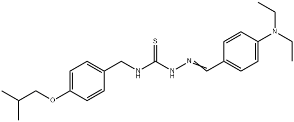 Hydrazinecarbothioamide, 2-((4-(diethylamino)phenyl)methylene)-N-((4-( 2-methylpropoxy)phenyl)methyl)- Structural