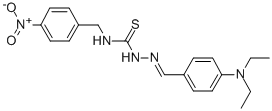 Hydrazinecarbothioamide, 2-((4-(diethylamino)phenyl)methylene)-N-((4-n itrophenyl)methyl)- Structural