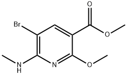 Methyl 5-bromo-2-methoxy-6-(methylamino)nicotinate Structural